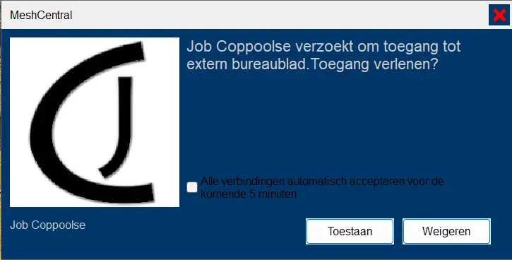 MeshCentral toestemming